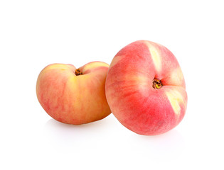Fresh peach on white background
