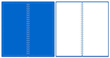 スケッチブック リングノート 表紙とページのセット イラスト ベクター ※A4の三つ折りサイズ
