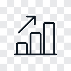 Increase icon vector. Graph sign