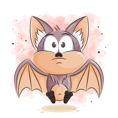cute bat cartoon vector illustration
