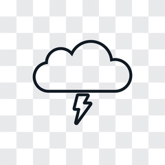 Storm icon vector. Cloud sign