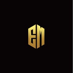 E M modern monogram style initial logo template