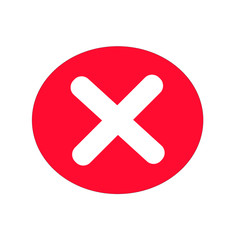 No /Wrong / Cancel / Cross Symbol .Web icon vector illustration,red on white isolated background