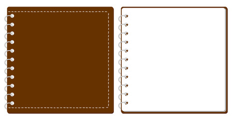 スケッチブック リングノート 表紙とページのセット イラスト ベクター 正方形サイズ Background Wall Mural Backgrou みやもとかずみ