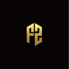 F Z modern monogram style initial logo template