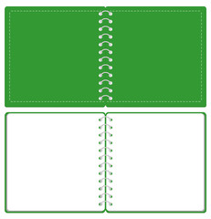 スケッチブック リングノート 表紙とページのセット イラスト ベクター ※正方形サイズ