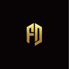 F D modern monogram style initial logo template