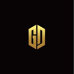 G D modern monogram style initial logo template