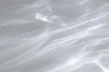 Water texture overlay effect for photo and mockups. Organic drop diagonal shadow and light caustic effect on a white wall. Shadows for natural light effects