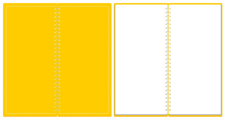 スケッチブック リングノート 表紙とページのセット イラスト ベクター ※A4の三つ折りサイズ