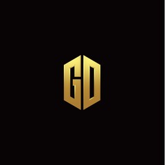 G O modern monogram style initial logo template