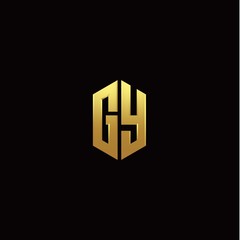 G Y modern monogram style initial logo template