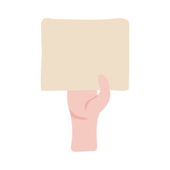 hand human protesting with banner flat style icon