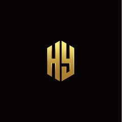 H Y modern monogram style initial logo template