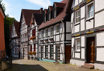 Paderborn Altstadt Deutschland Gasse Fachwerk Häuser Idyll Auf den Dielen Pader Quellgebiet Dom...