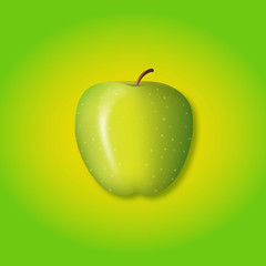 Green apple. Green apple on yellow green background