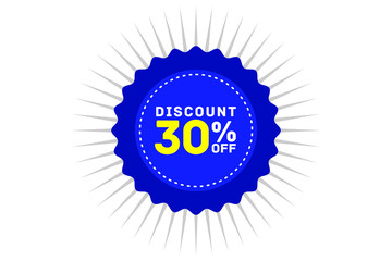 30 percent discount blue color,sticker sale, tage shop