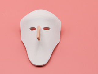 pottery clay toy white mask