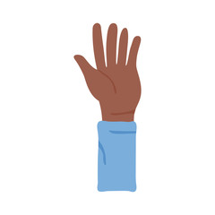 afro hand human stop protesting flat style icon