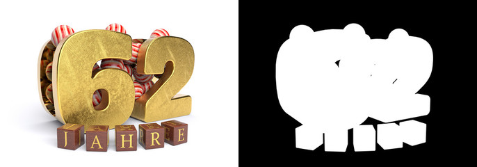 Inscription in German sixty-two years celebration