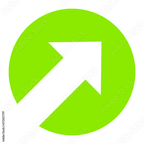 Aufkleber Grüner Kreis Zeigt Pfeil Symbol Nach Schräg Oben Aktie-kebox