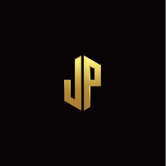 Obraz premium J P modern monogram style initial logo template