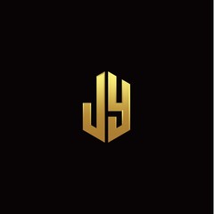 J Y modern monogram style initial logo template