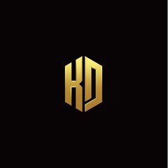 K D modern monogram style initial logo template