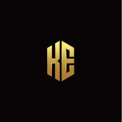 K E modern monogram style initial logo template