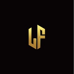 L F modern monogram style initial logo template