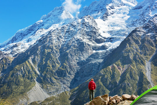 Hike in New Zealand mountains