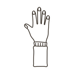 female hand human stop protesting line style icon