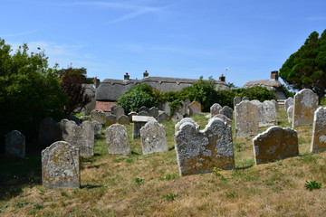 Grave stones in a cemetery in the Isle of Wight