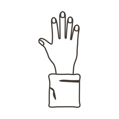 Fototapeta na wymiar female hand human stop protesting line style icon