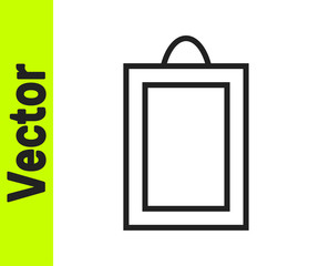 Black line Picture icon isolated on white background. Vector.