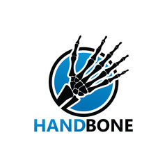Hand Bone Logo Template Design Vector