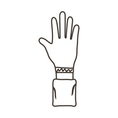 hand human stop protesting line style icon