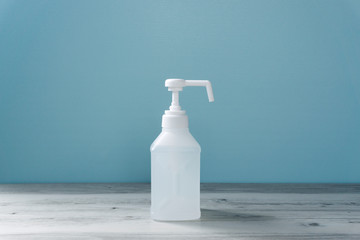 Alcohol disinfection bottle. アルコール消毒のボトル