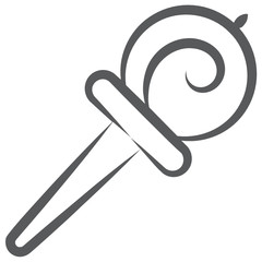 Fencing sword icon in editable doodle line style 