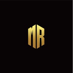 M R modern monogram style initial logo template