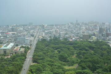 Scenery from observation deck of beppu city, oita pref, japan