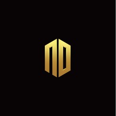 N O modern monogram style initial logo template