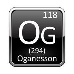 The periodic table element Oganesson. Vector illustration
