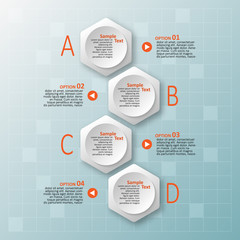 Abstract 3D Paper Infographics. Business template .Vector illustration