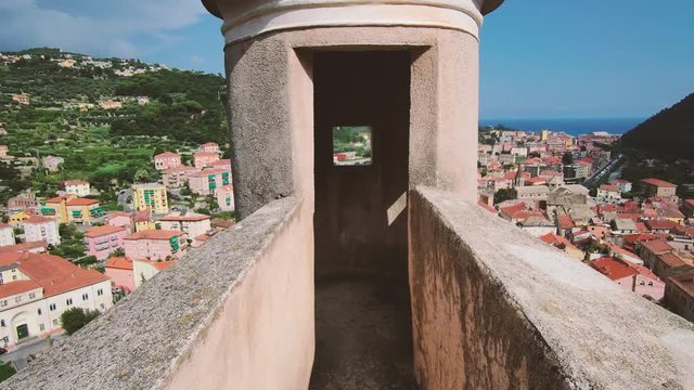 Liguria fortress of Castelfranco with landscape