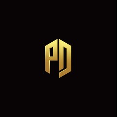 P D modern monogram style initial logo template