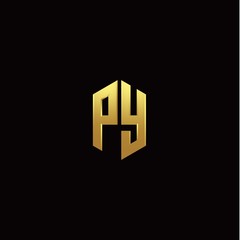 P Y modern monogram style initial logo template