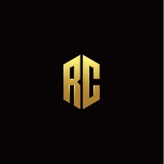 R C modern monogram style initial logo template