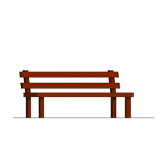 old wooden bench on white, cartoon vector stock illustration