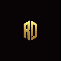 R D modern monogram style initial logo template